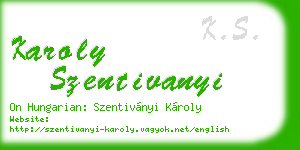 karoly szentivanyi business card