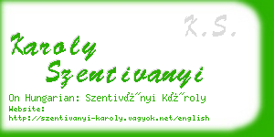 karoly szentivanyi business card